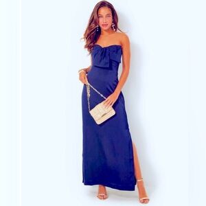 Carlynn Satin Maxi Bow Dress